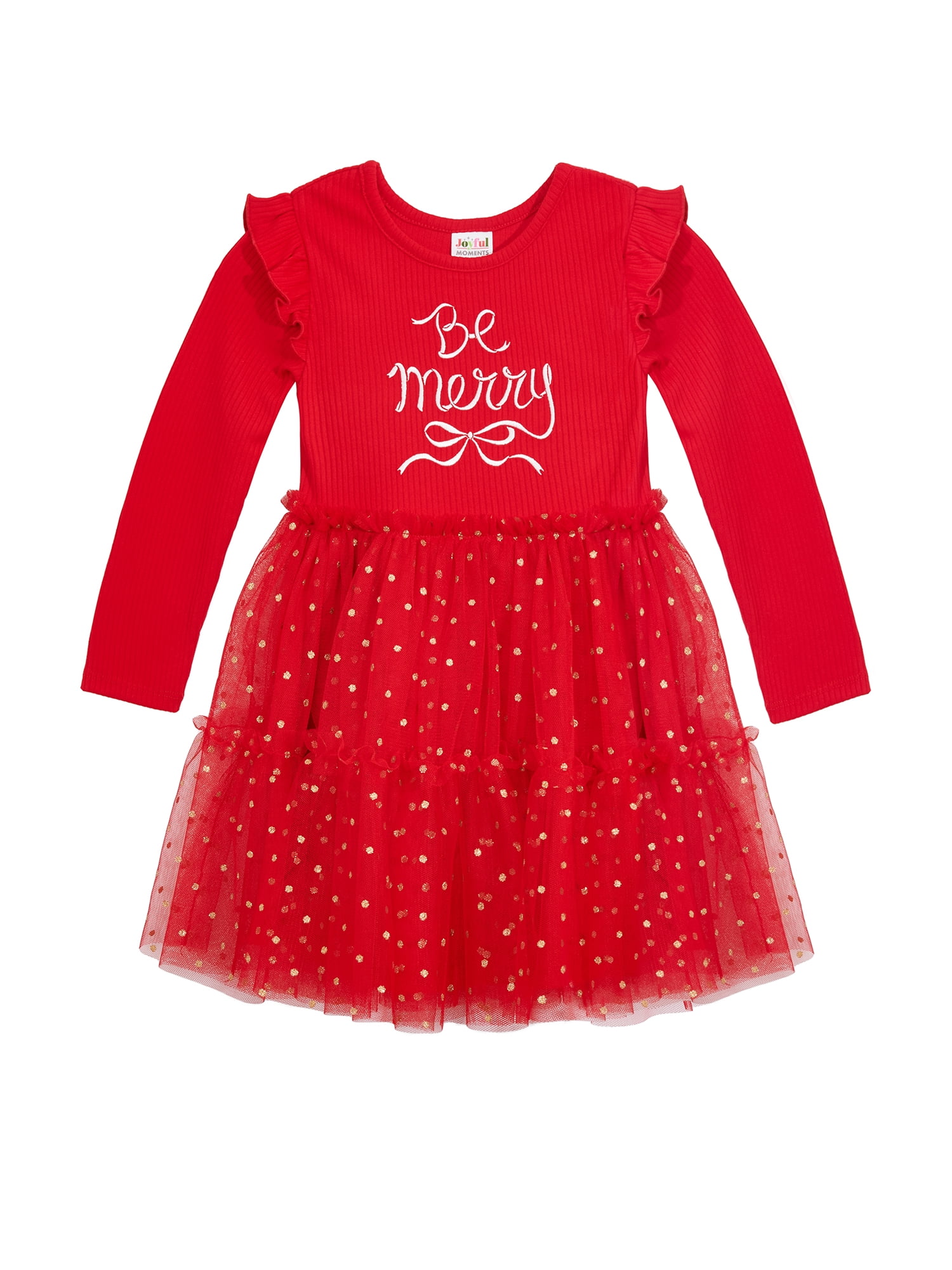 Joyful Moments Toddler Girls Be Merry Tutu Dress, Sizes 12M-5T