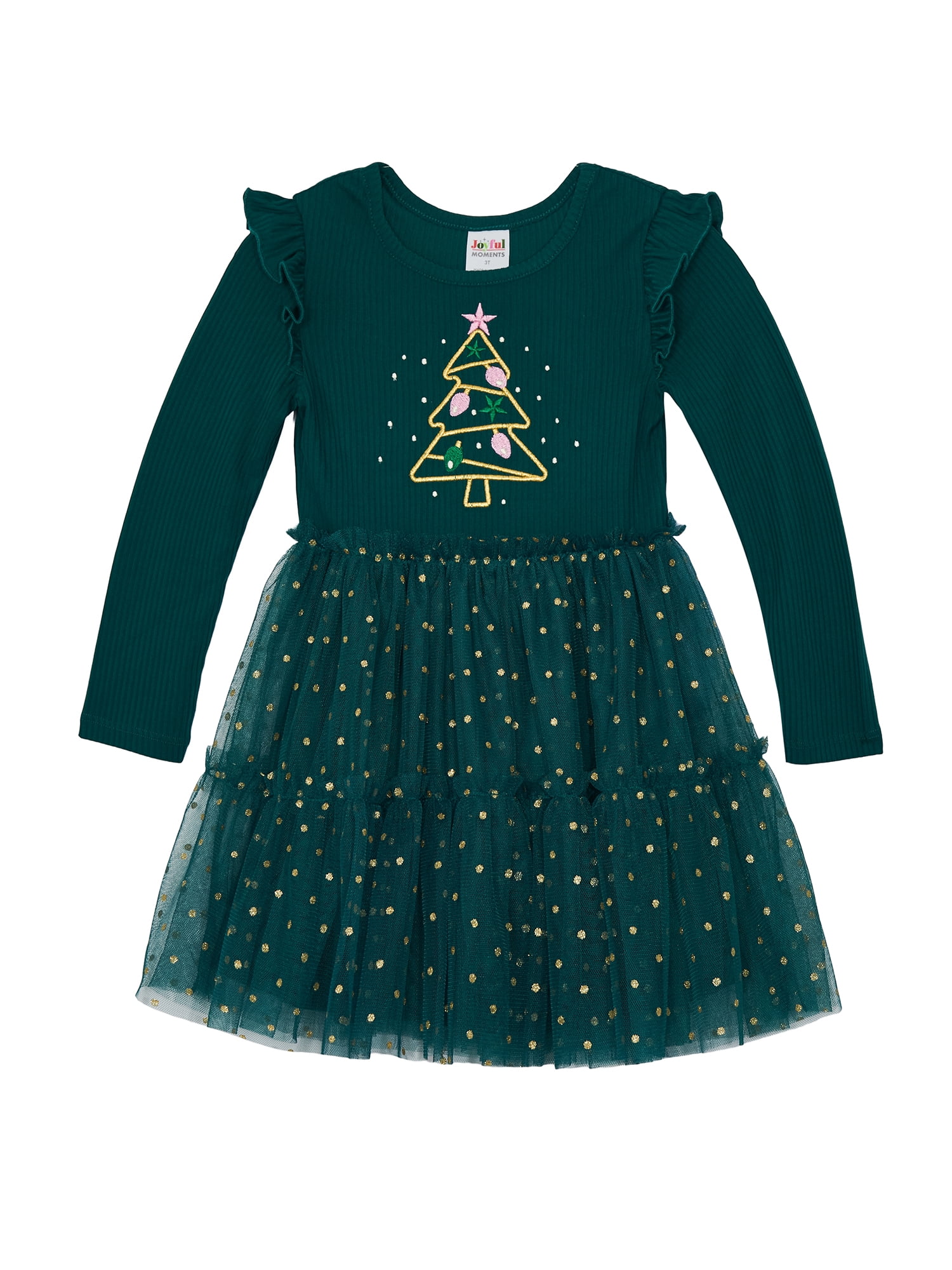 Joyful Moments Toddler Girls Christmas Tree Tutu Dress, Sizes 12M-5T