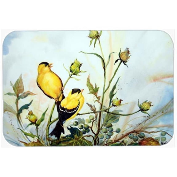 Joyful Morning Birds Glass Cutting Board, Large