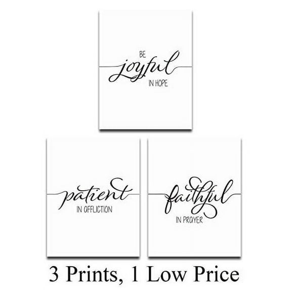 Joyful Patient Faithful Family Prayer - 11x14 Unframed Typography Art Print - Great Dining Room Decor and Great Inspirational Gift
