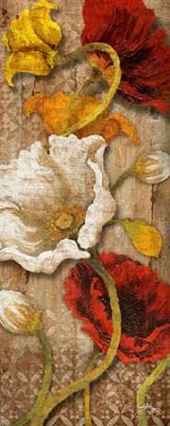 Joyful Poppies I Canvas Art - Elizabeth Medley (10 x 20)