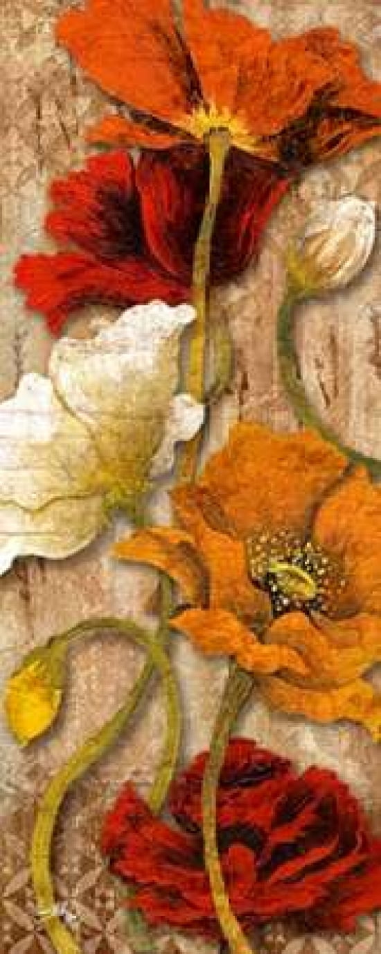 Joyful Poppies II Canvas Art - Elizabeth Medley (24 x 48)