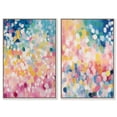 thumbnail image 1 of Joyful Rainfall Set Canvas Set of 2 Maximalist Art by Art Remedy, Silver Frame, 36 x 54, 1 of 6