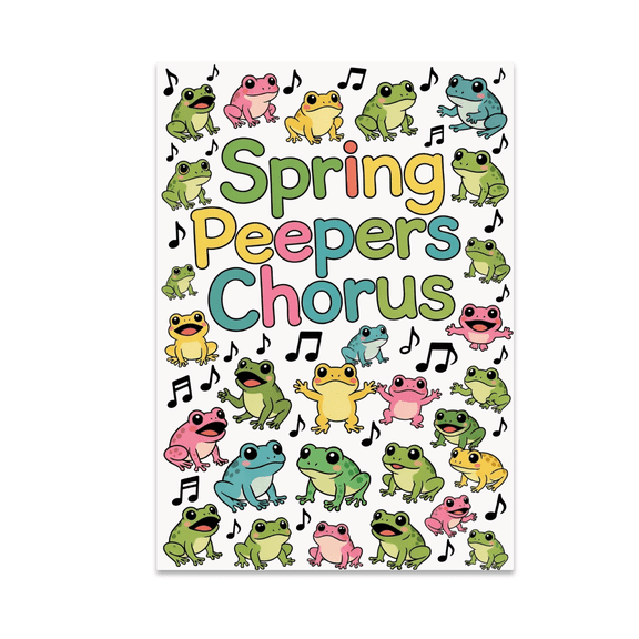 Joyful Spring Peepers Chorus Art - Nature Enthusiast - 13x19 Poster Print