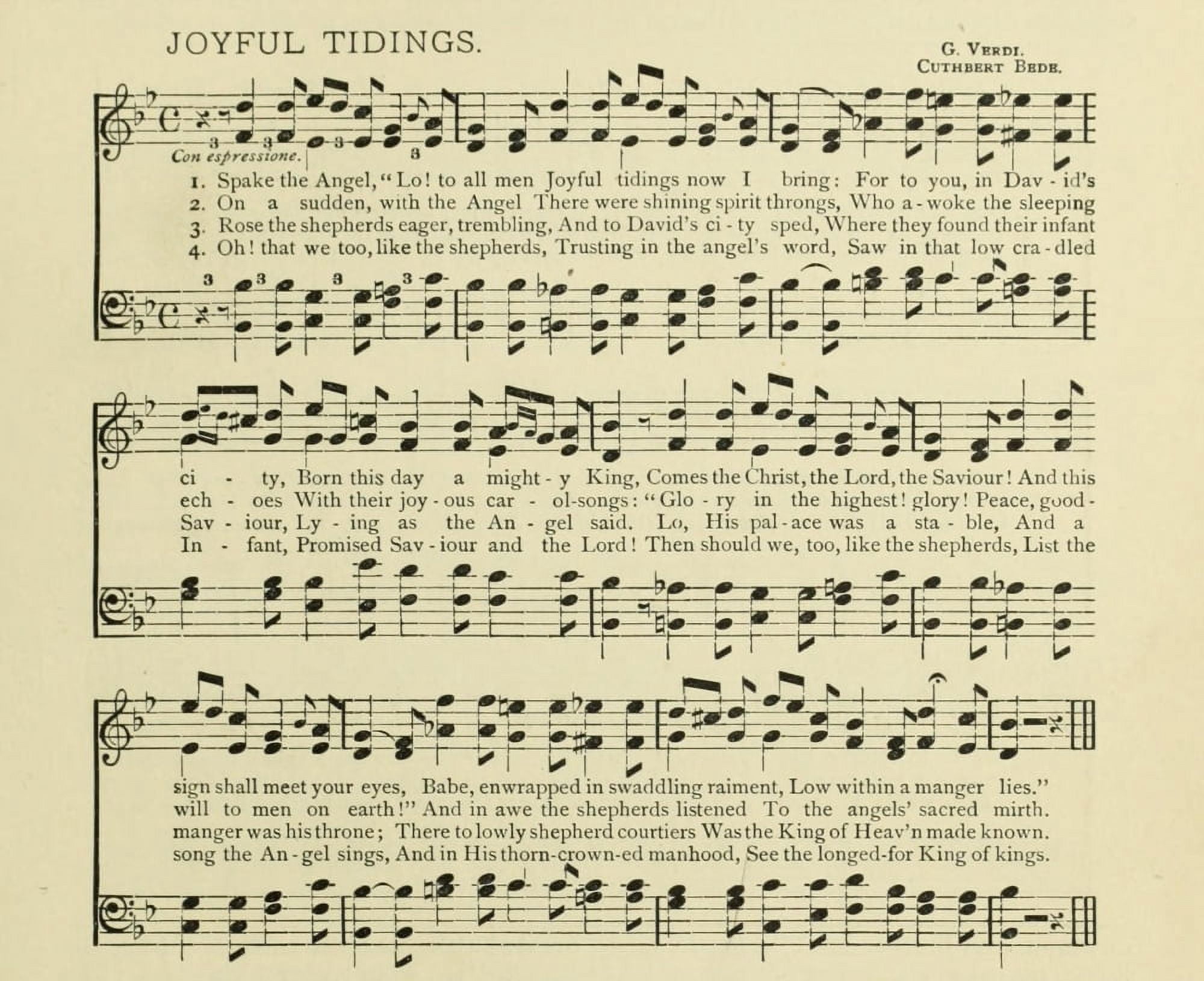 Joyful Tidings Christmas in Song 1891 Canvas Art - (24 x 36)
