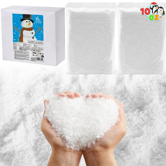 Joyfy 10 Oz Artificial Snow, 280g Plastic Fake Snow for Winter Decoration Christmas Tree Decoration Holiday Decor and Winter Displays and Handcraft (White)