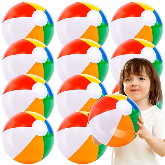 Joyfy 12 Pack Rainbow Beach Balls,12 inch Inflatable Swimming Pool Toys for Summer Games Pool Party Favors Summer Water Toy Fun Play Beachball Game for Kid Boys Girls