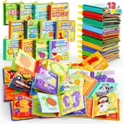 Joyfy 12 Pcs Baby Bath Toys, Soft Cloth Books for Baby Multi-Age, Infant Early Education First Toys for Toddlers Kids Birthday Gifts