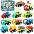 thumbnail image 1 of Joyfy 12 Pcs Car Toys, Mini Construction Pull Back Car Set with Excavator, Dump Truck and Bulldozers, Kids Sand Toy Trucks, Christmas Birthday Gift for Toddlers, 1 of 8