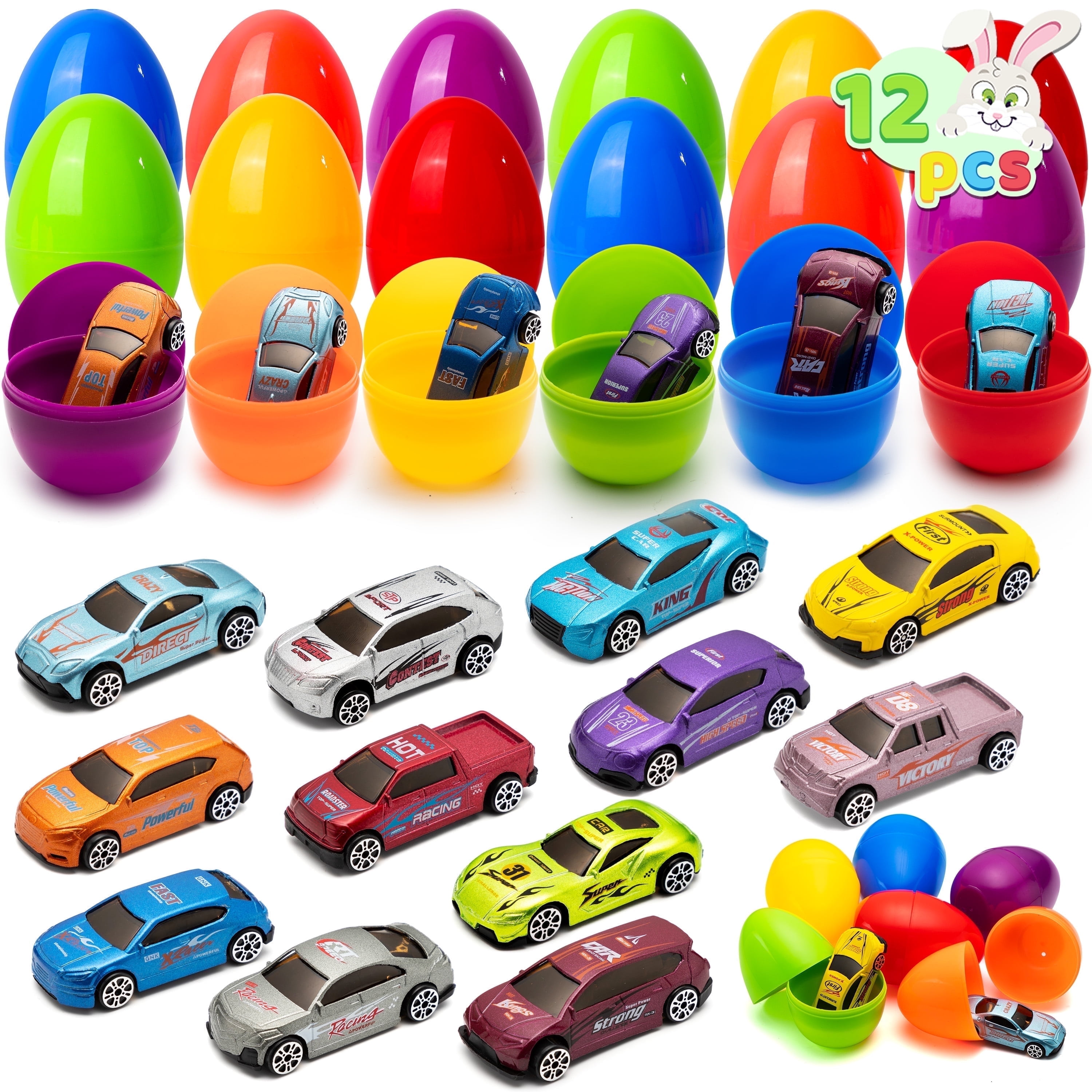 24-PCS Easter Egg Pull Back Airplane Toys - Fun Mini Cars For Kids Easter Basket Stuffers & Party Favors