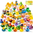 thumbnail image 1 of Joyfy 120 Pcs Rubber Ducks, Mini Rubber Duckie Toys with Mesh Carry Bag for Kids Baby Bath Shower Toys, Birthday Gifts, Summer Beach Pool Activity, Party Favors, 1 of 12