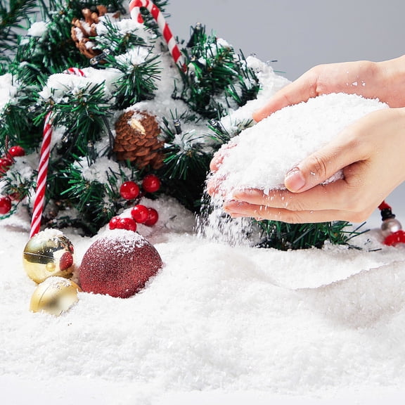 Joyfy 12oz Fake Snow Xmas Decoration Artificial Snow, 320g Plastic Fake Snow for Christmas Tree Winter Decoration and Displays (White)