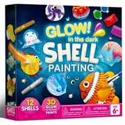 Joyfy 12pcs Sea Shell Painting Kit for Kids, Glow in the Dark Painting Set for Toddler Activities ,Christmas Birthday Gift for Boy Girl Ages 6 Up