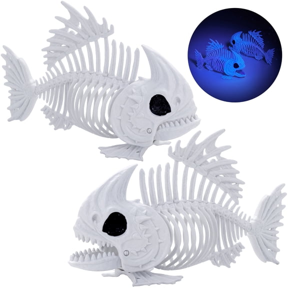 Joyfy 2 PCS Glow-in-the-dark Fish Skeleton