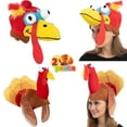 thumbnail image 1 of Joyfy 2 Pack Thanksgiving Turkey Cap for Kids and Adults Plush Turkey Hat, Thanksgiving Accessories, 1 of 8