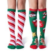 JOYFY 2 Pairs Christmas Socks for Women,Funny Crazy Holiday Christmas Socks for Adults,Christmas Gifts for Women