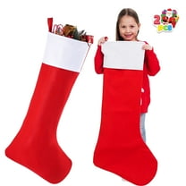 Joyfy 2 Pcs 38" Jumbo Felt Christmas Stockings, Giant Christmas Stocking Large Christmas Stocking for Family Holiday Season Decorations