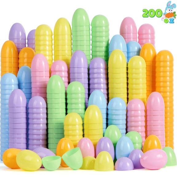 Joyfy 3.15" Pastel Easter Eggs, 200 Pcs Plastic Easter Eggs in Bulk, Empty Colorful Fillable Eggshells for Easter Hunt, Party Favor, Basket Stuffers Filler, Classroom Prize Supplies