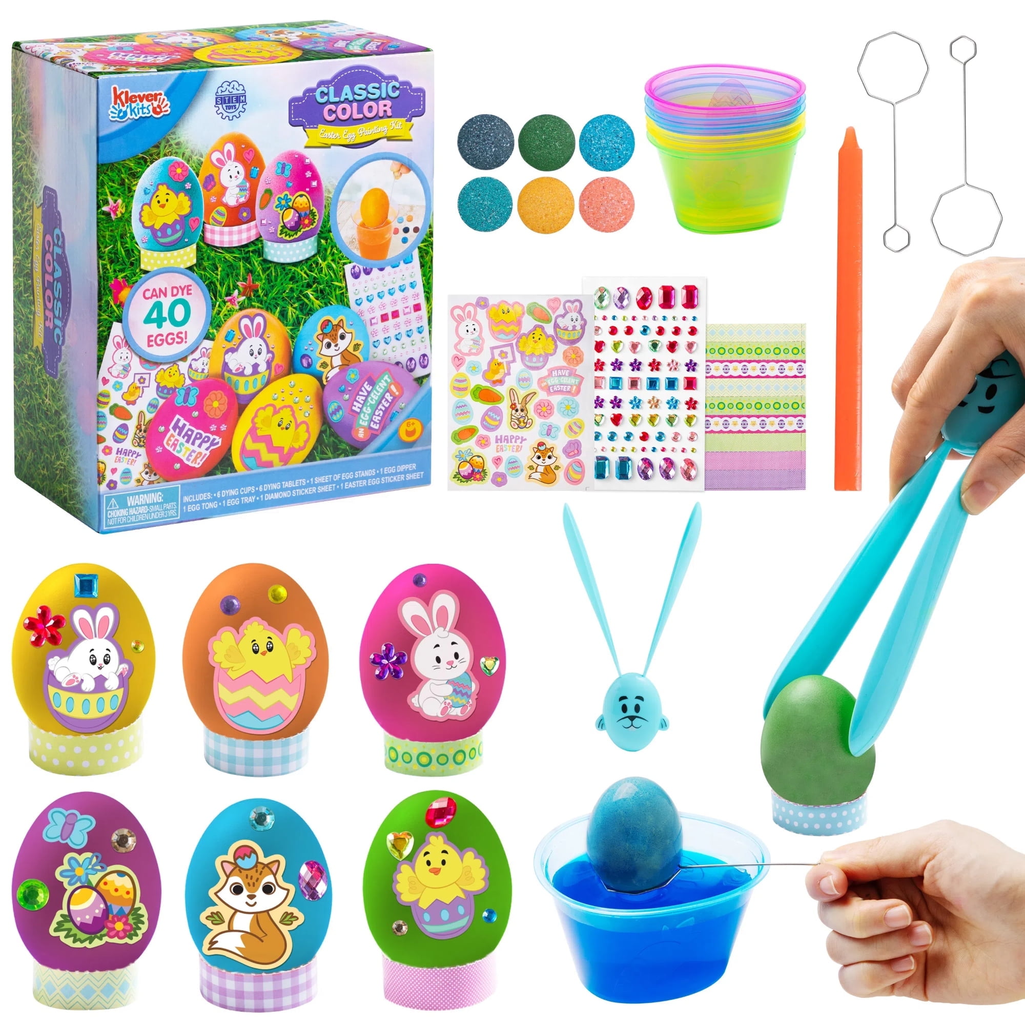Joyfy 20Pcs Easter Egg Dye Kit,DIY Easter Egg Decorating Craft Kit with ...