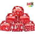 thumbnail image 1 of Joyfy 24 Pcs 3D Christmas House Gift Boxes for Holiday Xmas Presents, Goodie Paper Boxes, School Classroom Party Favor Supplies, Candy Treat Cardboard Cookie Wrapping Boxes, 1 of 10