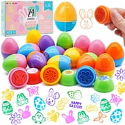 Joyfy 24Pcs Easter Eggs Stamps for Kids,Stampers Toys for Boys Girls Toddler,Easter Goodies Basket Stuffers Easter Egg Hunt Games Supplies