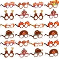 thumbnail image 1 of Joyfy 24 Pcs Turkey Eyeglasses,Thanksgiving Headband Turkey Costume Adults Kids, 1 of 6