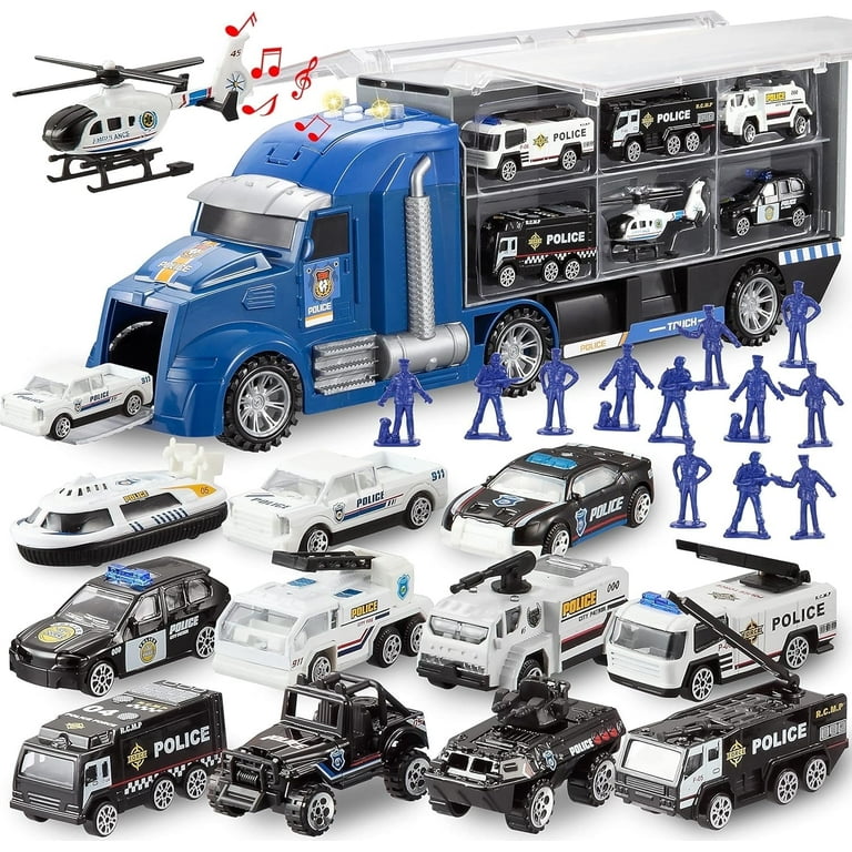 Joyfy 25 in Die-cast Rescue Truck Toy Set with Sounds Lights for