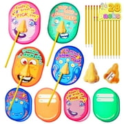 Joyfy 28 Packs Valentine Day Cards with Nose Pencil Sharpeners for Kids,Funny Nose Sharpeners Valentines Gifts, Valentine Favors, Class Exchange Pack Bulk (28 Cards,28 Nose Sharpeners,28 Pencils)