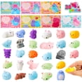 thumbnail image 1 of Joyfy 28 Packs Valentines Day Cards with Mochi Squishy Toys Gift Set, Animal Squeeze Fidget Toys for Kids Valentines School Class Exchange Cards, Valentine Party Favors, 1 of 8