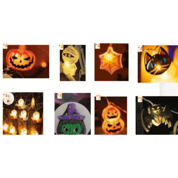 Joyfy Halloween String Lights, 19.7 ft 30 LED Battery Operated Ghost & Pumpkin 3D String Light & Timer & 8 Lighting Modes for Home Indoor Outdoor Halloween Party Yard Porch Patio