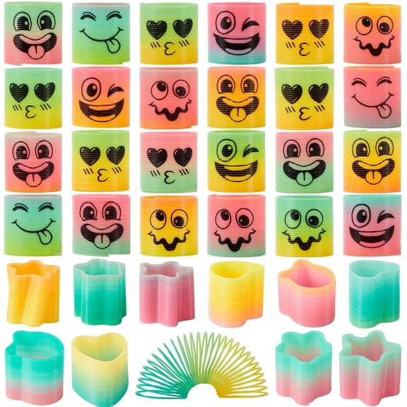 Joyfy 30 Pcs Party Favors for Kids Mini Spring Toys Plastic Coil Rainbow Fidget Toy Party Supplies for Birthday Goodie Bag Stuffers Pinata Fillers
