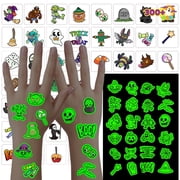 Joyfy 300+ Halloween Temporary Tattoos,Glow in The Dark Tattoos for Kids,Halloween Toys Bulk,Halloween Trick or Treat Toys,Halloween Party Favor