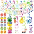 thumbnail image 1 of Joyfy 31 Pcs Easter Decorations,Cutouts Swirls Garland,Tissue Fans & Tissue Poms,Egg Bunny Foil Swirl,Hanging Easter Decor Home/Office Party Supplies, 1 of 5