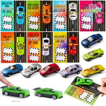 Joyfy 35 Packs Valentines Day Cards with Die-Cast Racing Cars, Valentines School Classroom Exchange Cards for Kids Boys, Vehicle Party Favors Toys