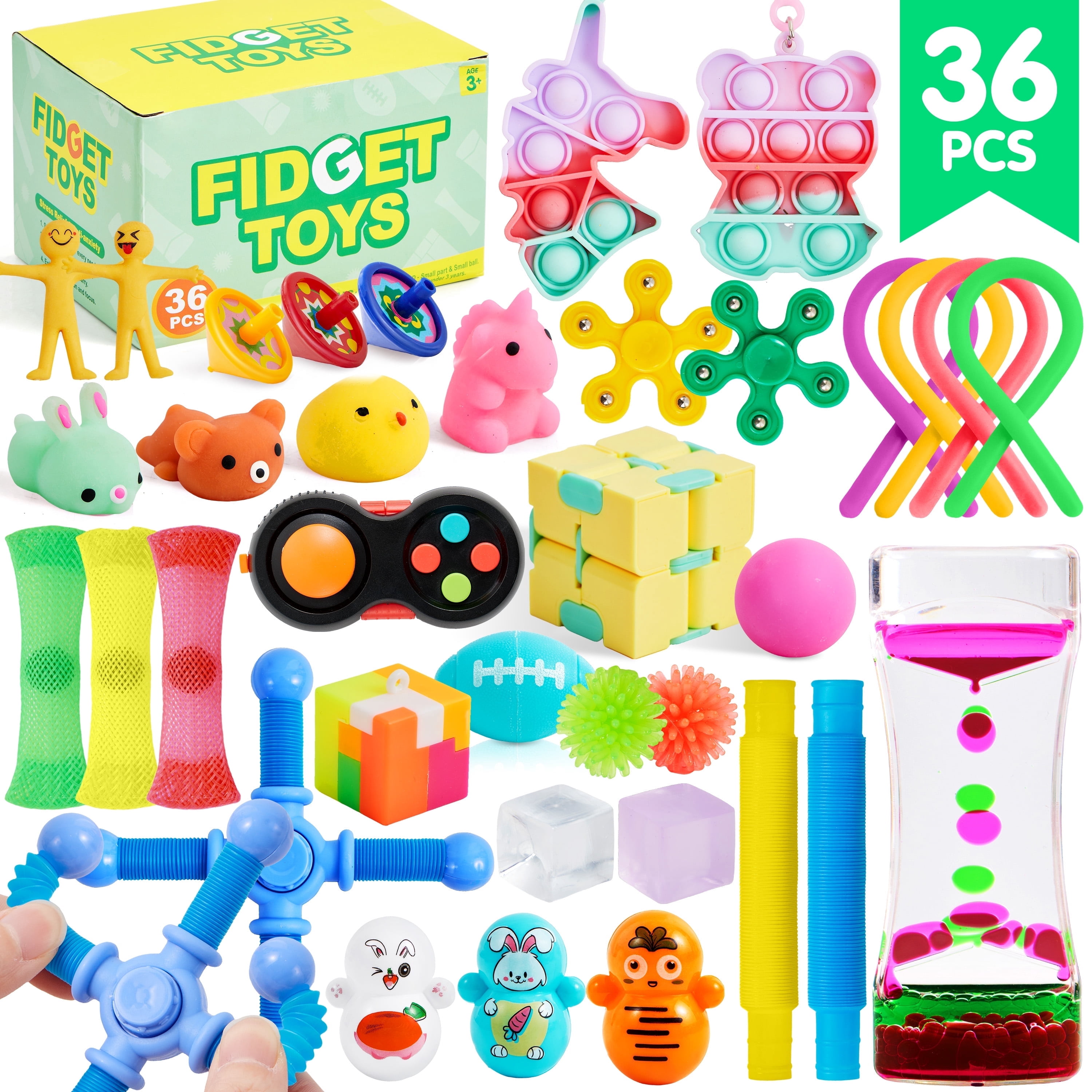 Fidget Set Shops Joyfy 36 Pack Fidget Toys Set, Includes Spinner and Squishy - Walmart.com