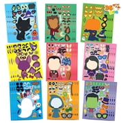 Joyfy 36 Pcs Halloween Stickers Make a Face Halloween Characters Stickers for Kids,Witch Vampire Self Adhesive DIY Decorations Stickers Fall Stickers Party Favors for Kids,Halloween Craft