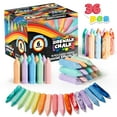 thumbnail image 1 of Joyfy 36 Pcs Sidewalk Chalk for Kids, 12 Tie Dye Sidewalk Chalks, 12 Glitter Chalks And 12 Neon Color Chalks, Street Chalk Set For Painting, Drawing, 1 of 6