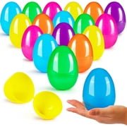 Joyfy 36PCS 3.15" Easter Eggs, Empty Easter Eggs Fillable, Colorful Bright Plastic Large Eggs Bulks for Easter Hunt,Party Favors, Easter Decorations