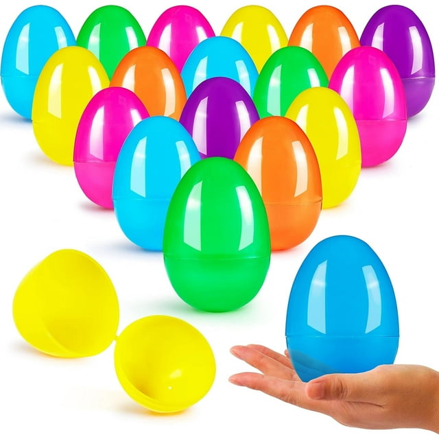 Joyfy 36PCS 3.15" Easter Eggs, Empty Easter Eggs Fillable, Colorful Bright Plastic Large Eggs Bulks for Easter Hunt,Party Favors, Easter Decorations