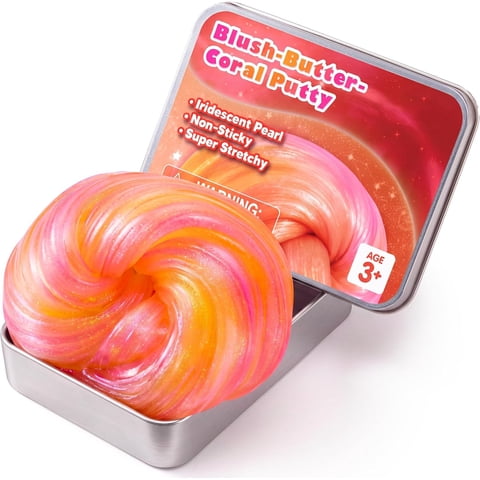Joyfy 4.2oz Masilla Rubor-mantequilla-coral, Slime Sensorial Elástico No Pegajoso para Niños y Adultos, Juguete squishy Juguete Antiestrés para Regalos de Navidad y Cumpleaños
