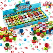 Joyfy 48 Pcs Christmas Stamps for Kids, Self-Ink Stampers (12 Different Designs, Plastic Stamps) for Christmas Party Favors, Stocking Stuffers, Kids Crafts, School Prizes and Goodies
