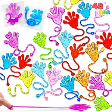 Joyfy 48 Pcs Sticky Hands Party Favors for Kids Assorted Stretchy Slappy Hands Fun Fidget Toys for Kids