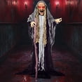 thumbnail image 1 of Joyfy 5.17 FT Halloween Standing Hunchback Witch with Light, Animatronics Large Halloween Decorations Outdoor, Radar Motion Activated with Creepy Sound & Eyes and Moving Head for Yard Decor, 1 of 8