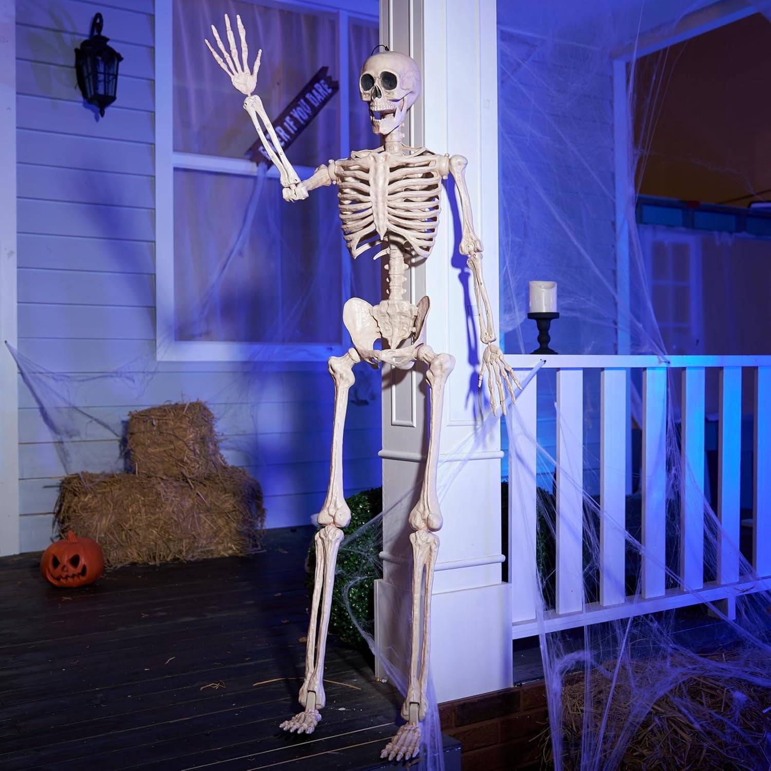 Sckeleton Prop Joyfy 5 FT Halloween Skeleton, Full Body Movable Joints, Giant ...