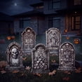 thumbnail image 1 of Joyfy 25.2" Halloween 5 Pcs Extra Large Tombstones Decorations, GraveYard Signs Cemetery Headstones Scary Outdoor Halloween Decor with Metal Stakes for Easy Set Up, Waterproof for Garden Lawn, 1 of 7
