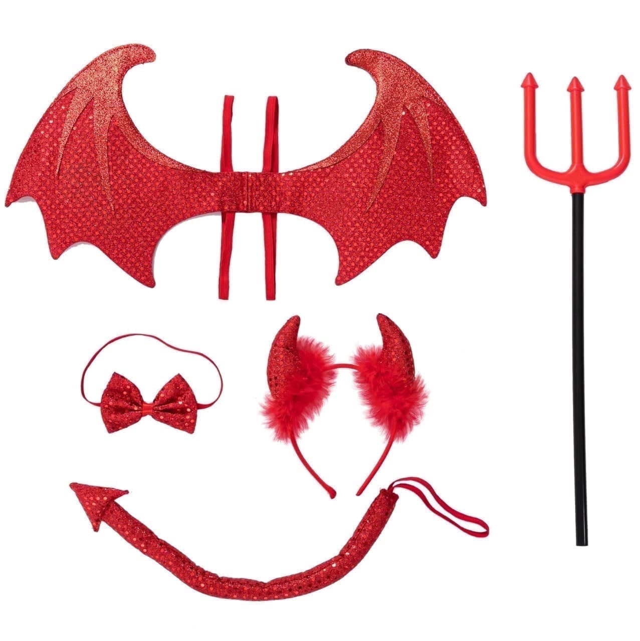 Joyfy 5 Pcs Devil Costume Set for Halloween Cosplay Accessories