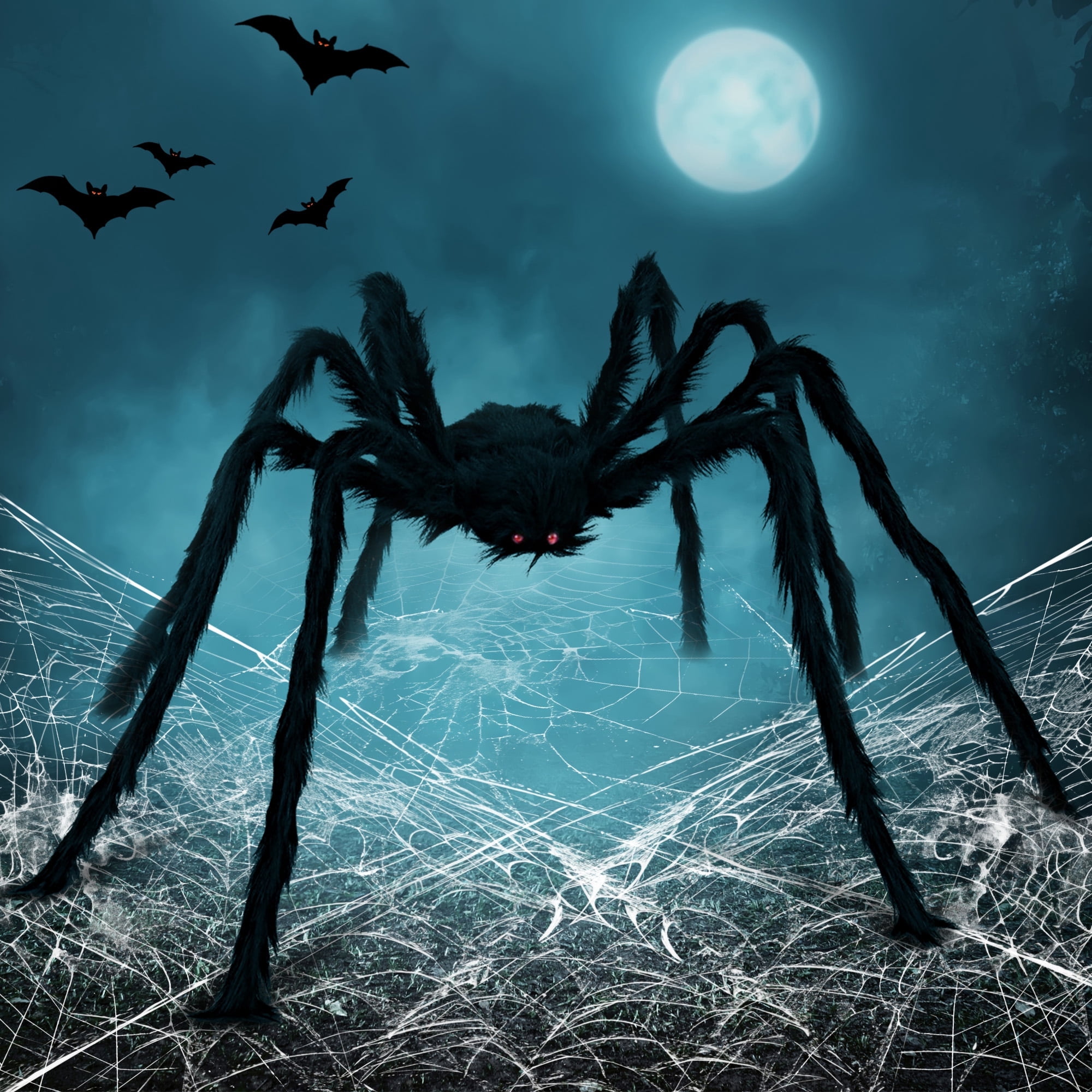 Joyfy 5 ft Giant Spider Halloween Decorations,Scary Spider Halloween ...
