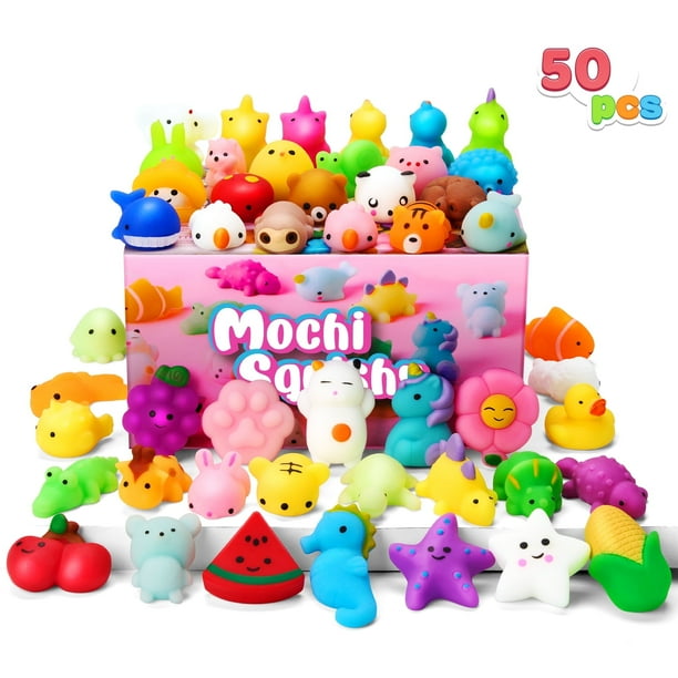 Joyfy 50 Pcs Mochi Squishy Toys Set Mini Mochi Party Favors for