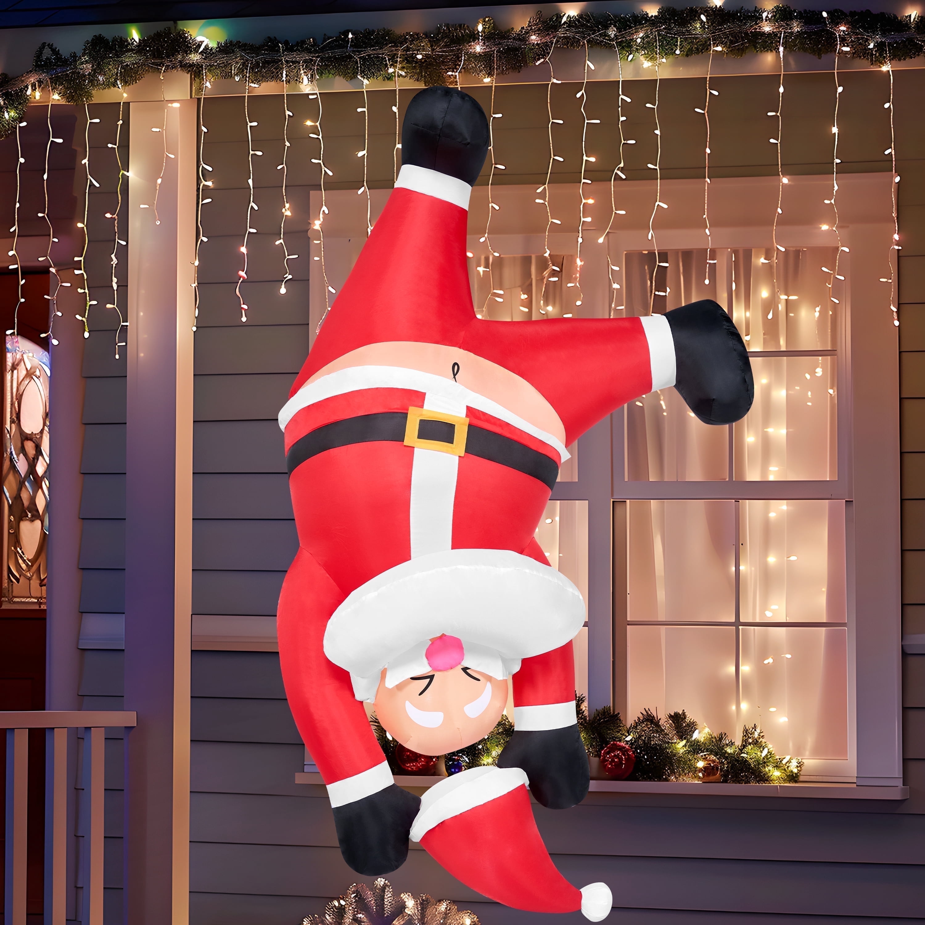 Joyfy 6 FT Christmas Inflatables Santa Outdoor Decorations,Hanging ...