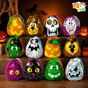 Joyfy 72PCS Halloween Treat Bags, Drawstring Goody Bags for Kids, Trick or Treats Bags, Candy Gift Bags Bulk for Halloween Party Favors Supplies